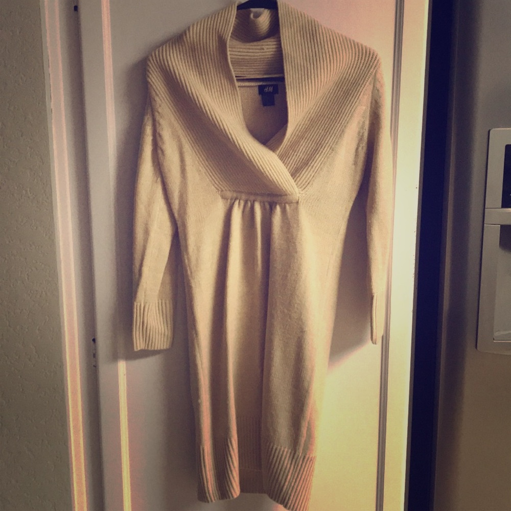 H&M Khaki Long Sleeve Dress Coat XS - Picture 1 of 5